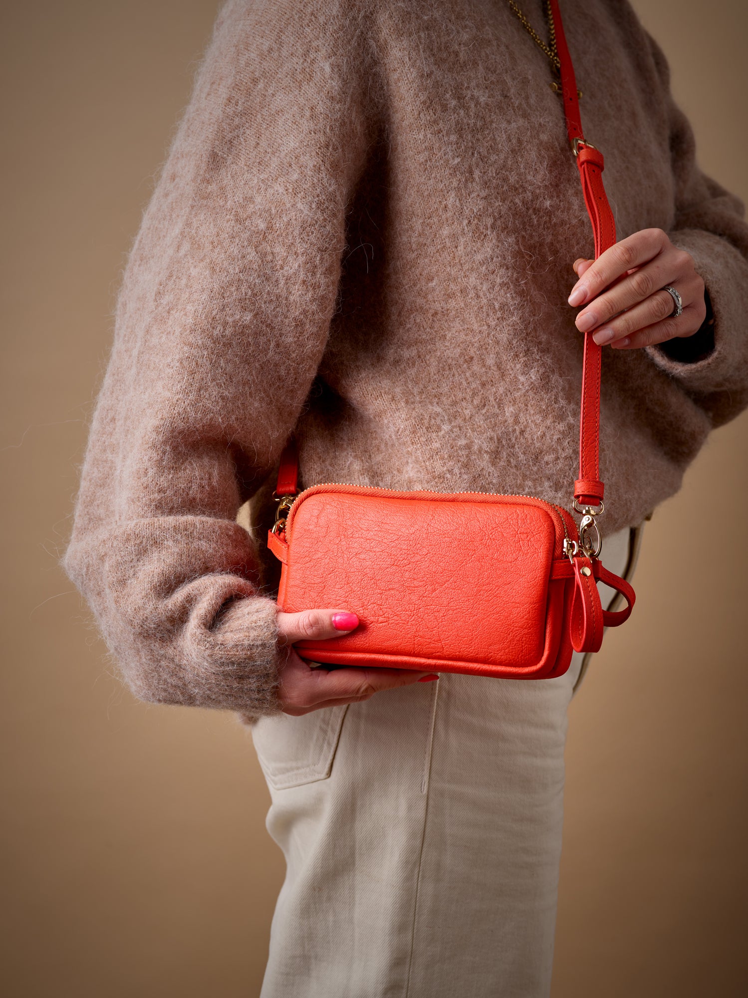 2 zip Flossy cross body